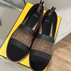Fendi Canvas and Leather Espadrilles